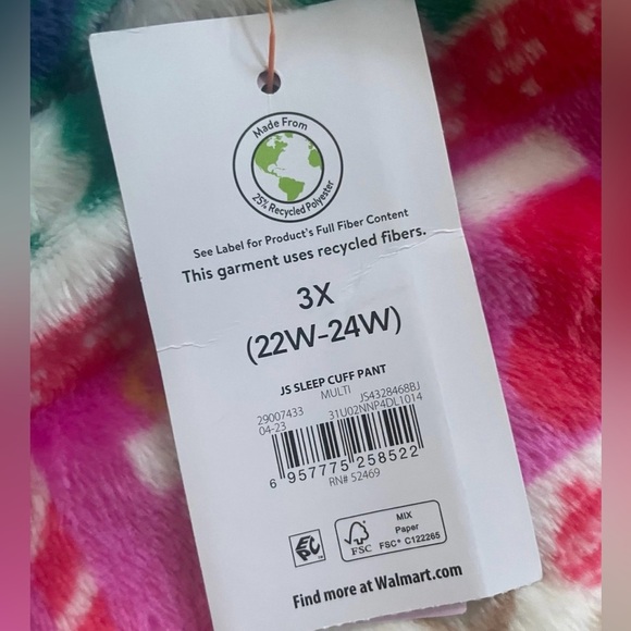 NWT Joyspun holiday lounge pants-3X - Picture 3 of 3